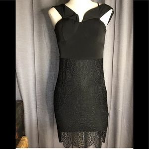 Trixxi Girls black lace stretchy party dress Med.